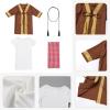 imageIDOPIP Muslim Baby Boys Ramadan Eid Outfit Cardigan Kaftan Thobe Arabic Islamic Abaya Dubai Robe Clothes with Head ScarfRopeCoffee