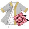 imageIDOPIP Muslim Baby Boys Ramadan Eid Outfit Cardigan Kaftan Thobe Arabic Islamic Abaya Dubai Robe Clothes with Head ScarfRopeGray