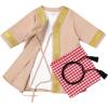 imageIDOPIP Muslim Baby Boys Ramadan Eid Outfit Cardigan Kaftan Thobe Arabic Islamic Abaya Dubai Robe Clothes with Head ScarfRopeKhaki