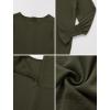 imageIDOPIP Muslim Dress for Girls Islamic Prayer Abaya Smocked Long Sleeve Kaftan Robe Dresses with Hijab Ramadan Dubai OutfitsArmy Green