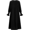 imageIDOPIP Muslim Dress for Girls Islamic Prayer Abaya Smocked Long Sleeve Kaftan Robe Dresses with Hijab Ramadan Dubai OutfitsBlack