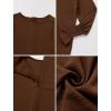 imageIDOPIP Muslim Dress for Girls Islamic Prayer Abaya Smocked Long Sleeve Kaftan Robe Dresses with Hijab Ramadan Dubai OutfitsCoffee