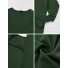 imageIDOPIP Muslim Dress for Girls Islamic Prayer Abaya Smocked Long Sleeve Kaftan Robe Dresses with Hijab Ramadan Dubai OutfitsDark Green