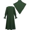 imageIDOPIP Muslim Dress for Girls Islamic Prayer Abaya Smocked Long Sleeve Kaftan Robe Dresses with Hijab Ramadan Dubai OutfitsDark Green