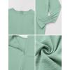 imageIDOPIP Muslim Dress for Girls Islamic Prayer Abaya Smocked Long Sleeve Kaftan Robe Dresses with Hijab Ramadan Dubai OutfitsGreen