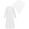 imageIDOPIP Muslim Dress for Girls Islamic Prayer Abaya Smocked Long Sleeve Kaftan Robe Dresses with Hijab Ramadan Dubai OutfitsWhite