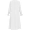 imageIDOPIP Muslim Dress for Girls Islamic Prayer Abaya Smocked Long Sleeve Kaftan Robe Dresses with Hijab Ramadan Dubai OutfitsWhite