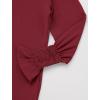 imageIDOPIP Muslim Dress for Girls Islamic Prayer Abaya Smocked Long Sleeve Kaftan Robe Dresses with Hijab Ramadan Dubai OutfitsWine Red