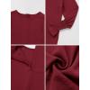 imageIDOPIP Muslim Dress for Girls Islamic Prayer Abaya Smocked Long Sleeve Kaftan Robe Dresses with Hijab Ramadan Dubai OutfitsWine Red