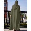 imageIDOPIP Muslim Dresses for Women One Piece Long Sleeve Islamic Prayer Ramadan Abaya Hooded Hijab Loose Maxi Kaftan Dubai RobeArmy Green