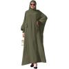 imageIDOPIP Muslim Dresses for Women One Piece Long Sleeve Islamic Prayer Ramadan Abaya Hooded Hijab Loose Maxi Kaftan Dubai RobeArmy Green