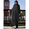 imageIDOPIP Muslim Dresses for Women One Piece Long Sleeve Islamic Prayer Ramadan Abaya Hooded Hijab Loose Maxi Kaftan Dubai RobeBlack