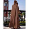 imageIDOPIP Muslim Dresses for Women One Piece Long Sleeve Islamic Prayer Ramadan Abaya Hooded Hijab Loose Maxi Kaftan Dubai RobeBrown