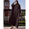 imageIDOPIP Muslim Dresses for Women One Piece Long Sleeve Islamic Prayer Ramadan Abaya Hooded Hijab Loose Maxi Kaftan Dubai RobeCoffee