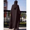 imageIDOPIP Muslim Dresses for Women One Piece Long Sleeve Islamic Prayer Ramadan Abaya Hooded Hijab Loose Maxi Kaftan Dubai RobeCoffee