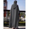 imageIDOPIP Muslim Dresses for Women One Piece Long Sleeve Islamic Prayer Ramadan Abaya Hooded Hijab Loose Maxi Kaftan Dubai RobeDark Gray