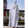 imageIDOPIP Muslim Dresses for Women One Piece Long Sleeve Islamic Prayer Ramadan Abaya Hooded Hijab Loose Maxi Kaftan Dubai RobeGray