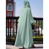 imageIDOPIP Muslim Dresses for Women One Piece Long Sleeve Islamic Prayer Ramadan Abaya Hooded Hijab Loose Maxi Kaftan Dubai RobeGreen