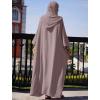 imageIDOPIP Muslim Dresses for Women One Piece Long Sleeve Islamic Prayer Ramadan Abaya Hooded Hijab Loose Maxi Kaftan Dubai RobeTaro