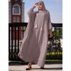 imageIDOPIP Muslim Dresses for Women One Piece Long Sleeve Islamic Prayer Ramadan Abaya Hooded Hijab Loose Maxi Kaftan Dubai RobeTaro