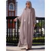imageIDOPIP Muslim Dresses for Women One Piece Long Sleeve Islamic Prayer Ramadan Abaya Hooded Hijab Loose Maxi Kaftan Dubai RobeTaro