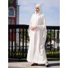 imageIDOPIP Muslim Dresses for Women One Piece Long Sleeve Islamic Prayer Ramadan Abaya Hooded Hijab Loose Maxi Kaftan Dubai RobeWhite