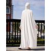 imageIDOPIP Muslim Dresses for Women One Piece Long Sleeve Islamic Prayer Ramadan Abaya Hooded Hijab Loose Maxi Kaftan Dubai RobeWhite