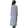 imageIDOPIP Muslim Girls Dress for Kids Long Sleeve Islamic Dubai Robe Loose Fit Kaftan Maxi Gown Ramadan Prayer Abaya ClothesGray