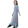 imageIDOPIP Muslim Girls Dress for Kids Long Sleeve Islamic Dubai Robe Loose Fit Kaftan Maxi Gown Ramadan Prayer Abaya ClothesGray