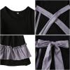 imageIDOPIP Muslim Girls Dress for Kids Long Sleeve Islamic Prayer Abaya Dress Maxi Kaftan Thobe with Hijab 2PCS Modest ClothesBlack  Bow