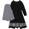 imageIDOPIP Muslim Girls Dress for Kids Long Sleeve Islamic Prayer Abaya Dress Maxi Kaftan Thobe with Hijab 2PCS Modest ClothesBlack  Bow