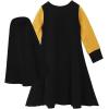 imageIDOPIP Muslim Girls Dress for Kids Long Sleeve Islamic Prayer Abaya Dress Maxi Kaftan Thobe with Hijab 2PCS Modest ClothesBlack