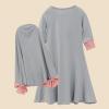 imageIDOPIP Muslim Girls Dress for Kids Long Sleeve Islamic Prayer Abaya Dress Maxi Kaftan Thobe with Hijab 2PCS Modest ClothesGray  Plain