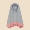 imageIDOPIP Muslim Girls Dress for Kids Long Sleeve Islamic Prayer Abaya Dress Maxi Kaftan Thobe with Hijab 2PCS Modest ClothesGray  Plain