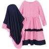 imageIDOPIP Muslim Girls Dress for Kids Long Sleeve Islamic Prayer Abaya Dress Maxi Kaftan Thobe with Hijab 2PCS Modest ClothesPink  Ruffle