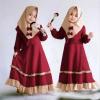 imageIDOPIP Muslim Girls Dress for Kids Long Sleeve Islamic Prayer Abaya Dress Maxi Kaftan Thobe with Hijab 2PCS Modest ClothesRed  Ruffle