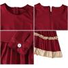 imageIDOPIP Muslim Girls Dress for Kids Long Sleeve Islamic Prayer Abaya Dress Maxi Kaftan Thobe with Hijab 2PCS Modest ClothesRed  Ruffle