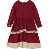 imageIDOPIP Muslim Girls Dress for Kids Long Sleeve Islamic Prayer Abaya Dress Maxi Kaftan Thobe with Hijab 2PCS Modest ClothesRed  Ruffle