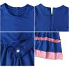 imageIDOPIP Muslim Girls Dress for Kids Long Sleeve Islamic Prayer Abaya Dress Maxi Kaftan Thobe with Hijab 2PCS Modest ClothesRoyal Blue  Pink  Ruffle