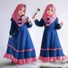 imageIDOPIP Muslim Girls Dress for Kids Long Sleeve Islamic Prayer Abaya Dress Maxi Kaftan Thobe with Hijab 2PCS Modest ClothesRoyal Blue  Pink  Ruffle