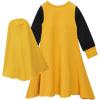imageIDOPIP Muslim Girls Dress for Kids Long Sleeve Islamic Prayer Abaya Dress Maxi Kaftan Thobe with Hijab 2PCS Modest ClothesYellow