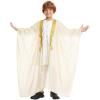 imageIDOPIP Muslim Thobe for Boys Islamic Arabic Kaftan Robe Ramadan Kids Long Sleeve Embroidery Tassels Open Front Cardigan ThobeBeige