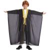 imageIDOPIP Muslim Thobe for Boys Islamic Arabic Kaftan Robe Ramadan Kids Long Sleeve Embroidery Tassels Open Front Cardigan ThobeBlack