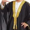 imageIDOPIP Muslim Thobe for Boys Islamic Arabic Kaftan Robe Ramadan Kids Long Sleeve Embroidery Tassels Open Front Cardigan ThobeBlack