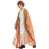 imageIDOPIP Muslim Thobe for Boys Islamic Arabic Kaftan Robe Ramadan Kids Long Sleeve Embroidery Tassels Open Front Cardigan ThobeCamel