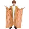imageIDOPIP Muslim Thobe for Boys Islamic Arabic Kaftan Robe Ramadan Kids Long Sleeve Embroidery Tassels Open Front Cardigan ThobeCamel