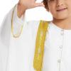 imageIDOPIP Muslim Thobe for Boys Islamic Arabic Kaftan Robe Ramadan Kids Long Sleeve Embroidery Tassels Open Front Cardigan ThobeWhite
