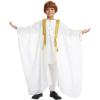 imageIDOPIP Muslim Thobe for Boys Islamic Arabic Kaftan Robe Ramadan Kids Long Sleeve Embroidery Tassels Open Front Cardigan ThobeWhite