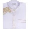 imageIDOPIP Muslim Thobe for Boys Kids Long Sleeve Islamic Arabic Kaftan Robe Embroidery Middle East Prayer Clothes with PocketsWhite  Gold