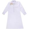 imageIDOPIP Muslim Thobe for Boys Kids Long Sleeve Islamic Arabic Kaftan Robe Embroidery Middle East Prayer Clothes with PocketsWhite  Gold
